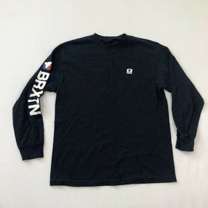 BRXTN Men's Blue Long Sleeve Crew Neck Shirt Dark Wash Regular Fit Size Medium M
